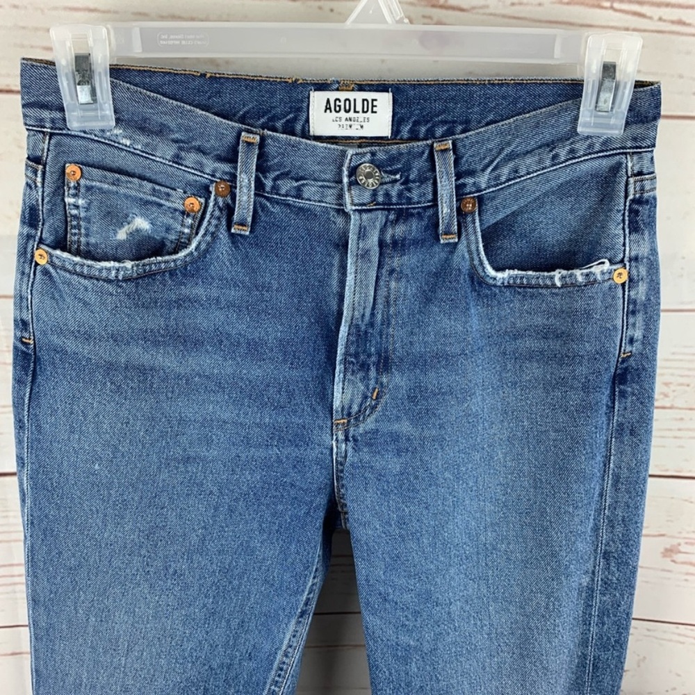 Agolde | Cigarette High Waist Distressed Jeans